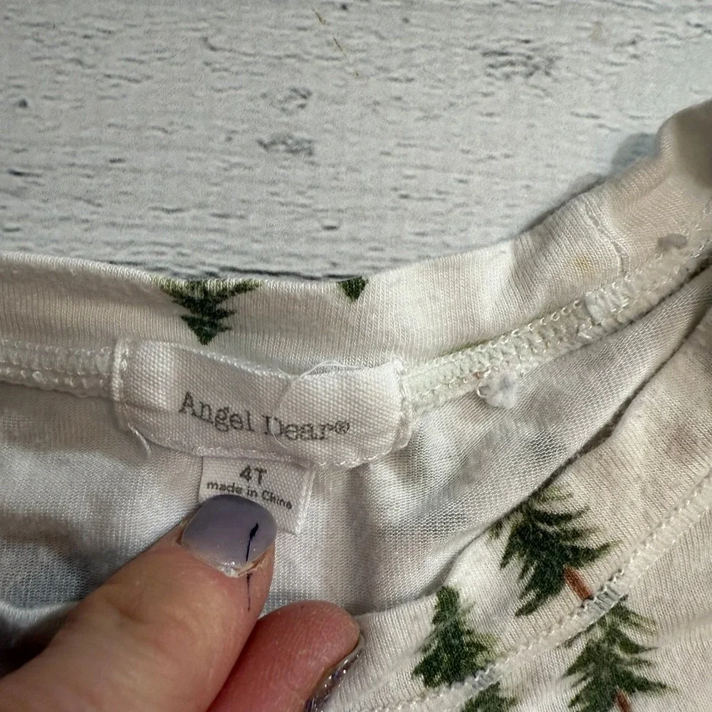 Angel dear‎ moose white lounge wear set pajama set 4T